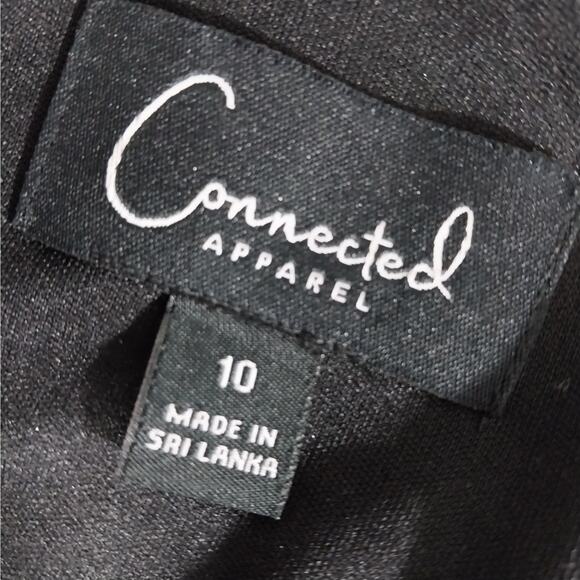 CONNECTED APPAREL! LUXE BLACK TWINKLING DETAIL STRETCH KNIT MIDI DRESS! SZ 10 - Picture 9 of 10